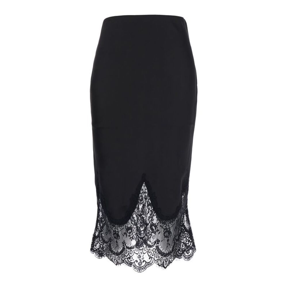 Norma Kamali Women Skirt 'Sable' With Black Lace Skirt
